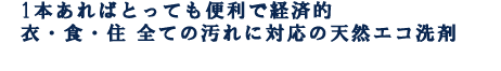 １本あればとっても便利で経済的！